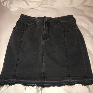 Black jean mini skirt